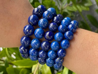 Afghanistan Blue Lapis Lazuli Bracelet A Grade 100% Natural Crystal Gemstone - JING WEN CRYSTAL