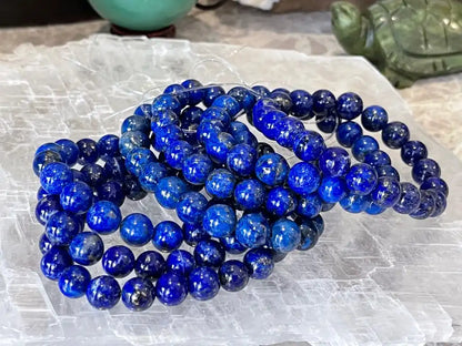 Afghanistan Blue Lapis Lazuli Bracelet A Grade 100% Natural Crystal Gemstone - JING WEN CRYSTAL