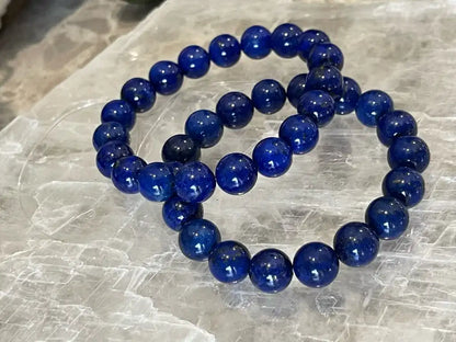 Afghanistan Blue Lapis Lazuli Bracelet A Grade 100% Natural Crystal Gemstone - JING WEN CRYSTAL