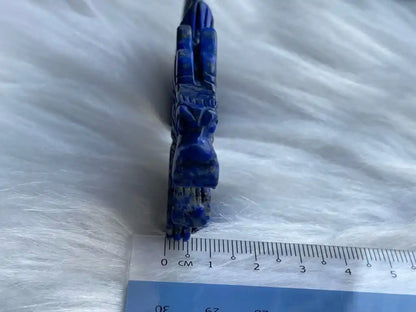 Afghanistan Lapis Lazuli Dragon Carving 9-9.5cm 100% Natural Crystal Gemstone - JING WEN CRYSTAL