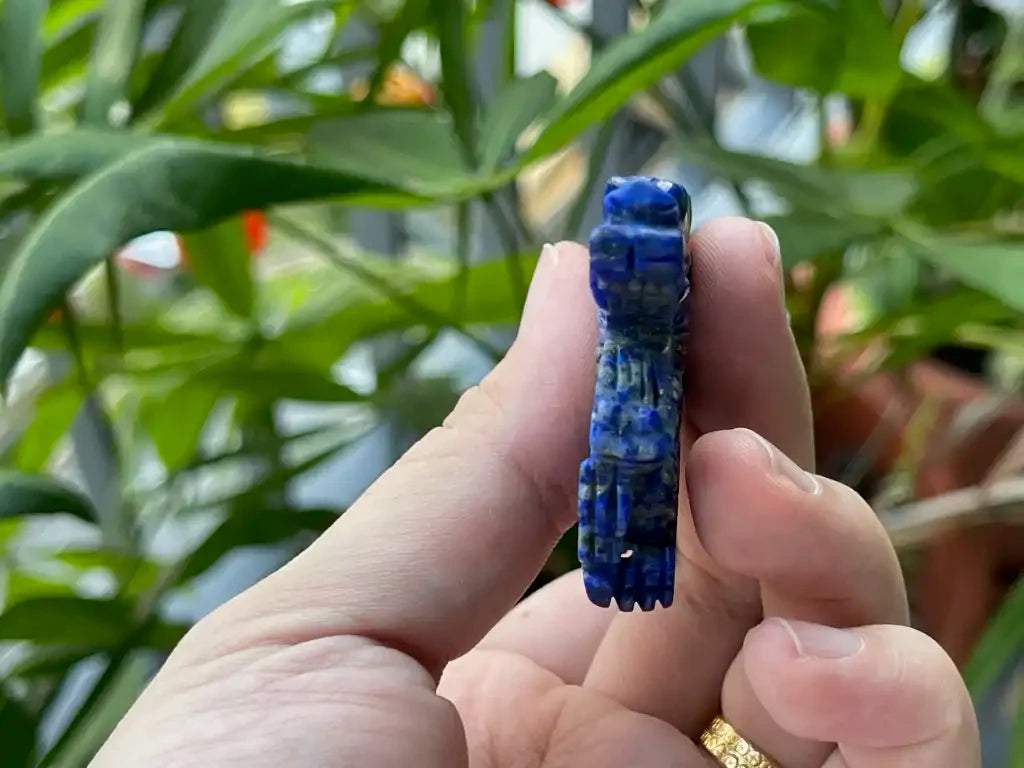Afghanistan Lapis Lazuli Dragon Carving 9-9.5cm 100% Natural Crystal Gemstone - JING WEN CRYSTAL