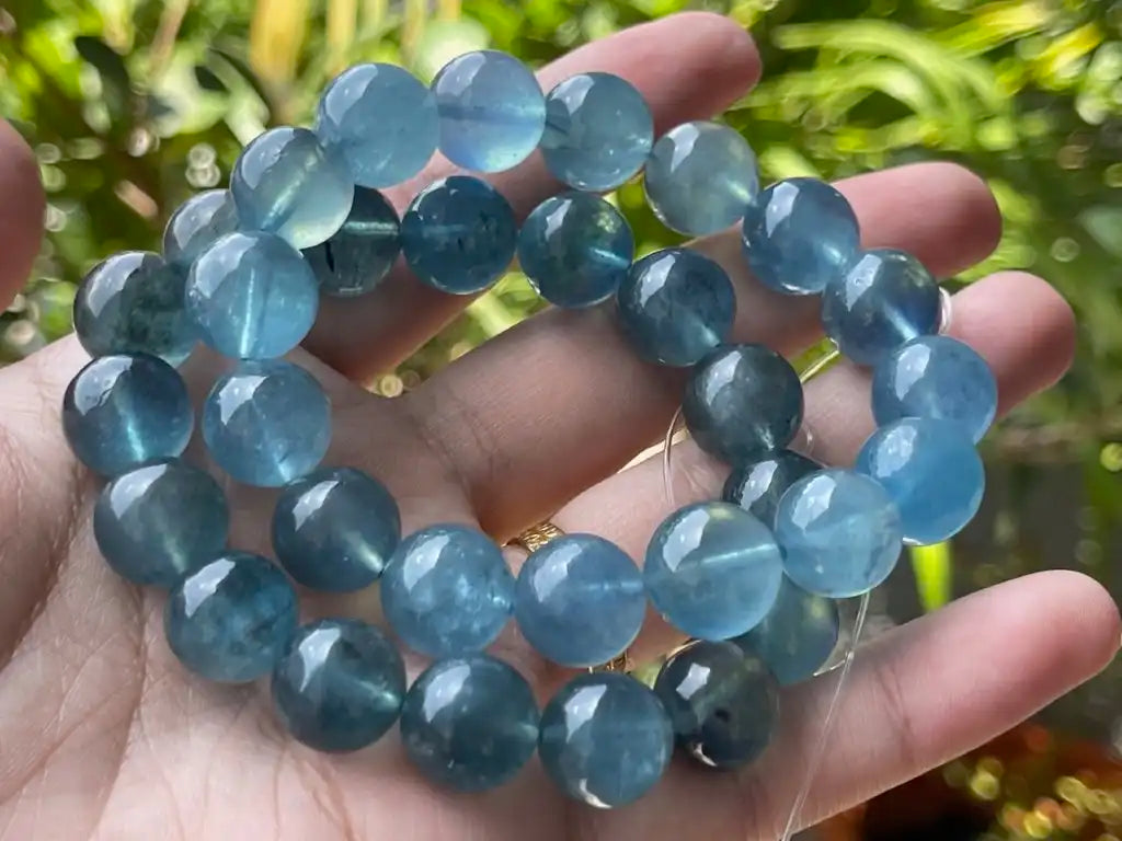 Brazil Aquamarine Bracelet A Grade 100% Natural Crystal Gemstone - JING WEN CRYSTAL