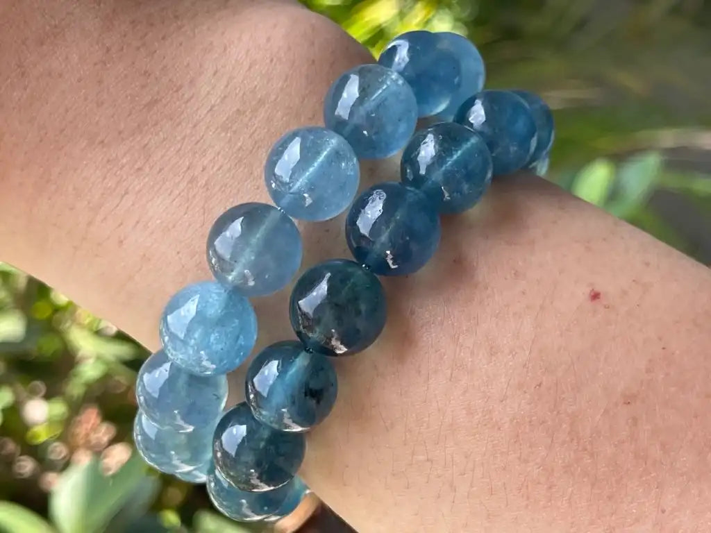 Brazil Aquamarine Bracelet A Grade 100% Natural Crystal Gemstone - JING WEN CRYSTAL