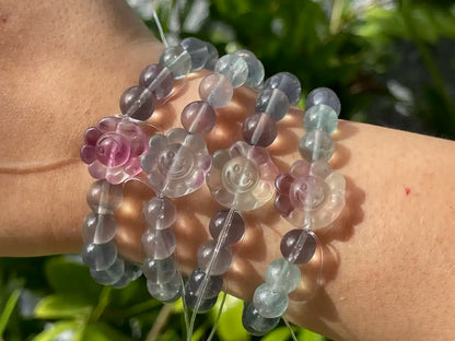 Argentina Fluorite Bracelet A Grade 100% Natural Crystal Gemstone - JING WEN CRYSTAL