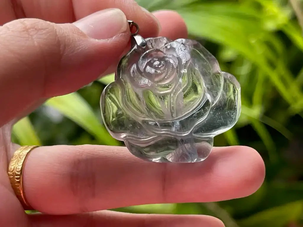 Argentina Fluorite Pendant A Grade 100% Natural Crystal Gemstone - JING WEN CRYSTAL