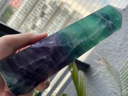 Argentina Fluorite Tower A Grade 100% Natural Crystal Gemstone - JING WEN CRYSTAL