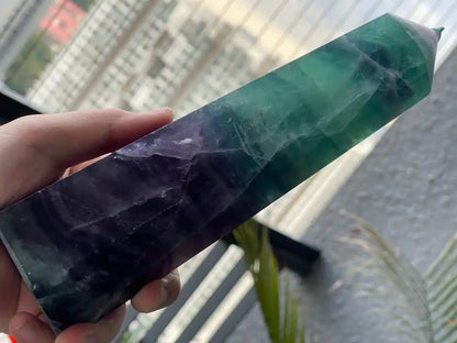 Argentina Fluorite Tower A Grade 100% Natural Crystal Gemstone - JING WEN CRYSTAL