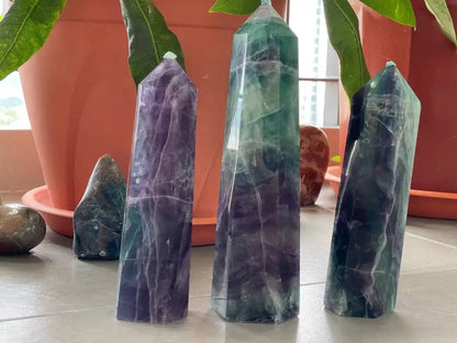 Argentina Fluorite Tower A Grade 100% Natural Crystal Gemstone - JING WEN CRYSTAL