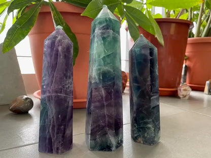 Argentina Fluorite Tower A Grade 100% Natural Crystal Gemstone - JING WEN CRYSTAL