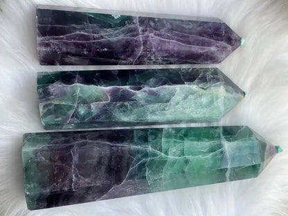 Argentina Fluorite Tower A Grade 100% Natural Crystal Gemstone - JING WEN CRYSTAL