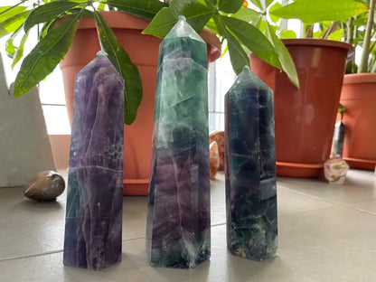 Argentina Fluorite Tower A Grade 100% Natural Crystal Gemstone - JING WEN CRYSTAL