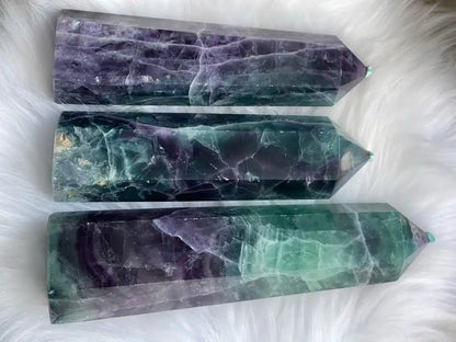 Argentina Fluorite Tower A Grade 100% Natural Crystal Gemstone - JING WEN CRYSTAL