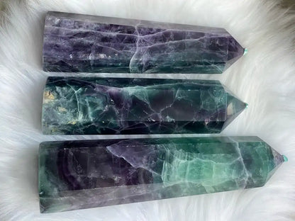 Argentina Fluorite Tower A Grade 100% Natural Crystal Gemstone - JING WEN CRYSTAL