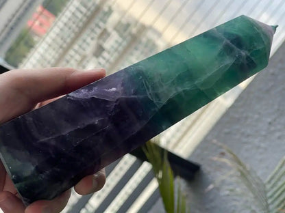 Argentina Fluorite Tower A Grade 100% Natural Crystal Gemstone - JING WEN CRYSTAL