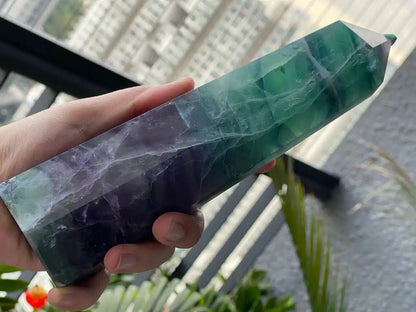 Argentina Fluorite Tower A Grade 100% Natural Crystal Gemstone - JING WEN CRYSTAL