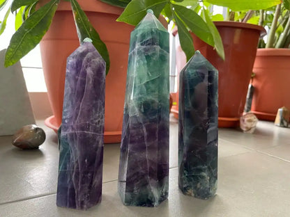 Argentina Fluorite Tower A Grade 100% Natural Crystal Gemstone - JING WEN CRYSTAL