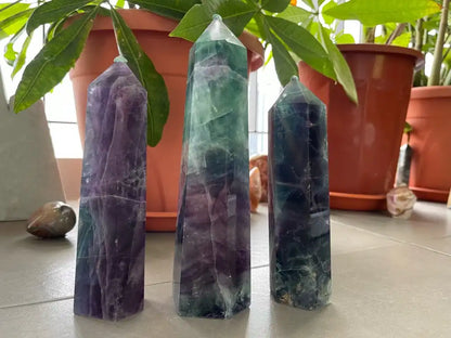 Argentina Fluorite Tower A Grade 100% Natural Crystal Gemstone - JING WEN CRYSTAL