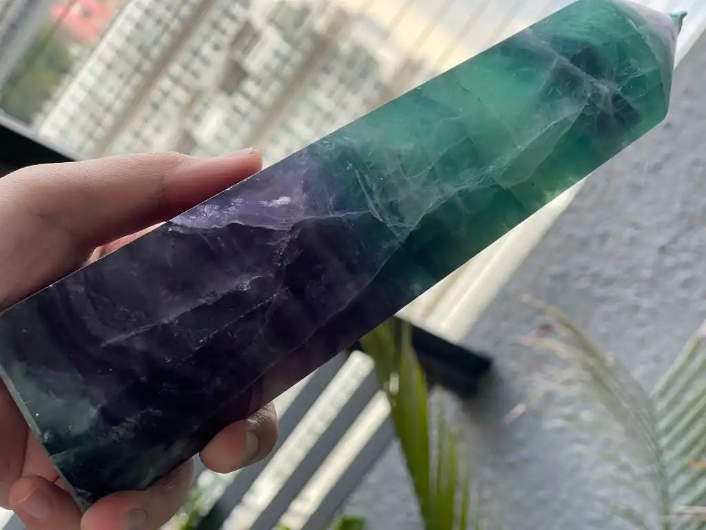 Argentina Fluorite Tower A Grade 100% Natural Crystal Gemstone - JING WEN CRYSTAL