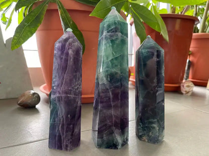 Argentina Fluorite Tower A Grade 100% Natural Crystal Gemstone - JING WEN CRYSTAL