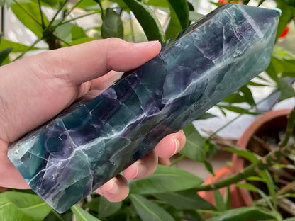 Argentina Fluorite Tower A Grade 100% Natural Crystal Gemstone - JING WEN CRYSTAL