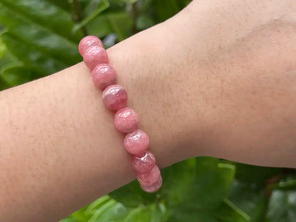 Argentina Rhodochrosite 8-9mm Bracelet A Grade 100% Natural Crystal Gemstone - JING WEN CRYSTAL