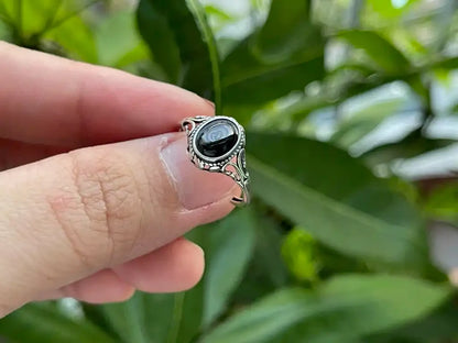 Australia Hypersthene Adjustable Ring A Grade in Silver 925 100% Natural Crystal Gemstone - JING WEN CRYSTAL