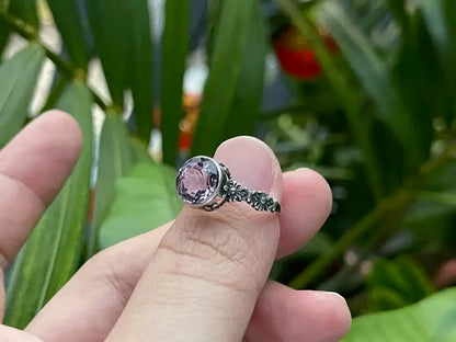 Brazil Amethyst Adjustable Ring A Grade in Silver 925 100% Natural Crystal Gemstone - JING WEN CRYSTAL