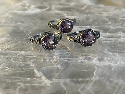 Brazil Amethyst Adjustable Ring A Grade in Silver 925 100% Natural Crystal Gemstone - JING WEN CRYSTAL