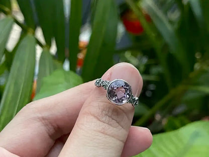 Brazil Amethyst Adjustable Ring A Grade in Silver 925 100% Natural Crystal Gemstone - JING WEN CRYSTAL