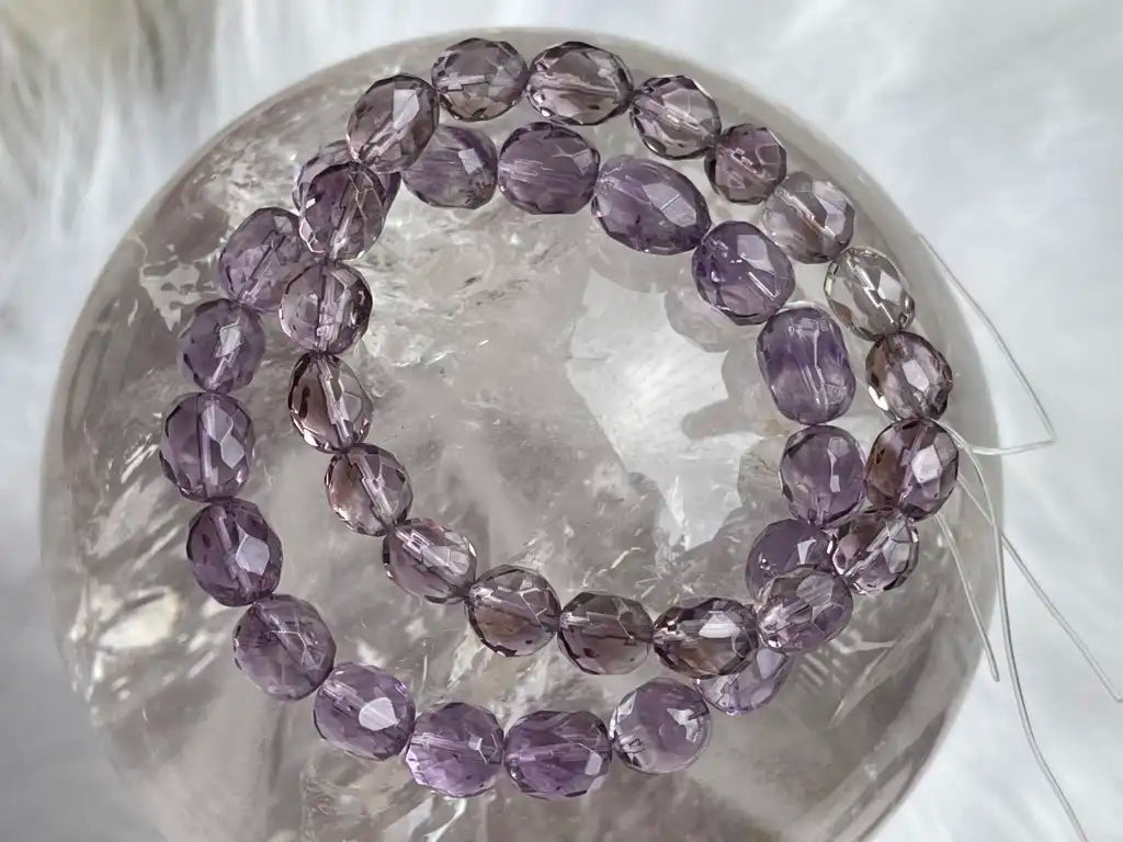 Brazil Amethyst Bracelet Faceted A Grade 100% Natural Crystal Gemstone - JING WEN CRYSTAL