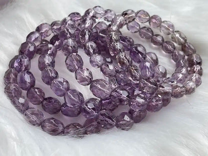 Brazil Amethyst Bracelet Faceted A Grade 100% Natural Crystal Gemstone - JING WEN CRYSTAL