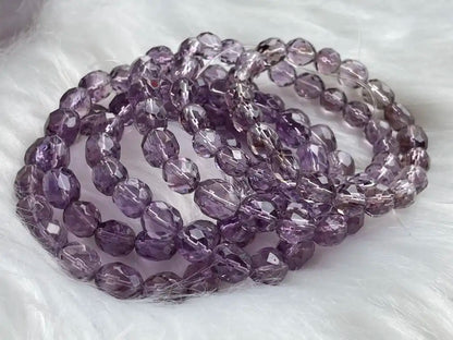 Brazil Amethyst Bracelet Faceted A Grade 100% Natural Crystal Gemstone - JING WEN CRYSTAL