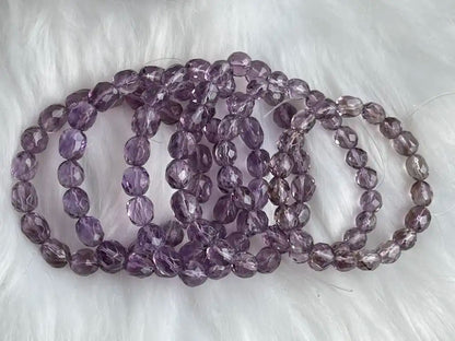 Brazil Amethyst Bracelet Faceted A Grade 100% Natural Crystal Gemstone - JING WEN CRYSTAL