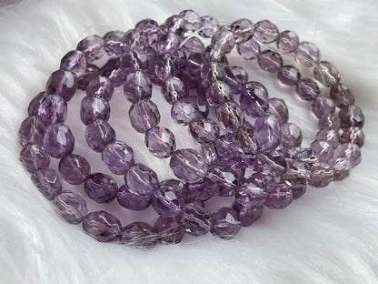 Brazil Amethyst Bracelet Faceted A Grade 100% Natural Crystal Gemstone - JING WEN CRYSTAL