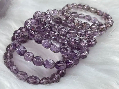 Brazil Amethyst Bracelet Faceted A Grade 100% Natural Crystal Gemstone - JING WEN CRYSTAL