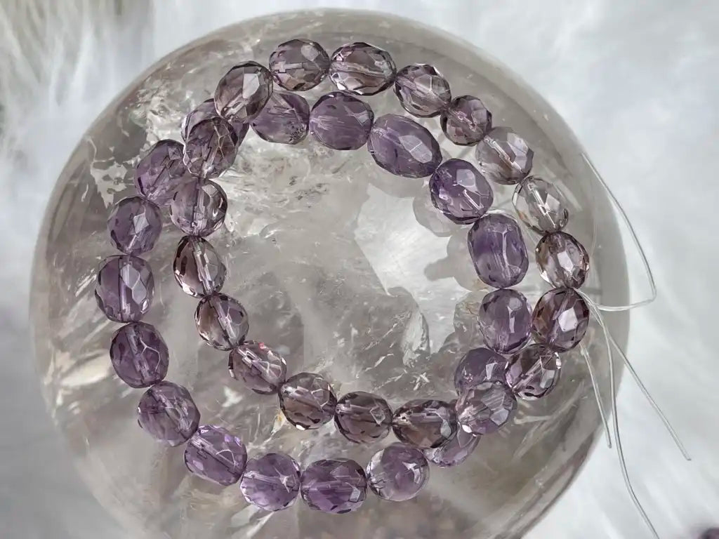 Brazil Amethyst Bracelet Faceted A Grade 100% Natural Crystal Gemstone - JING WEN CRYSTAL