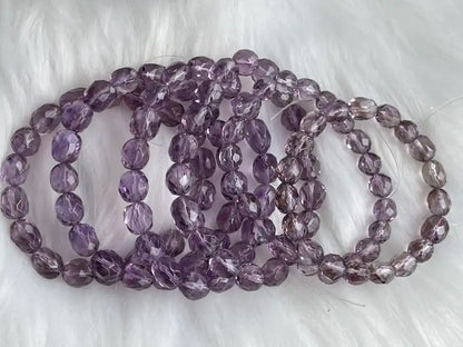 Brazil Amethyst Bracelet Faceted A Grade 100% Natural Crystal Gemstone - JING WEN CRYSTAL