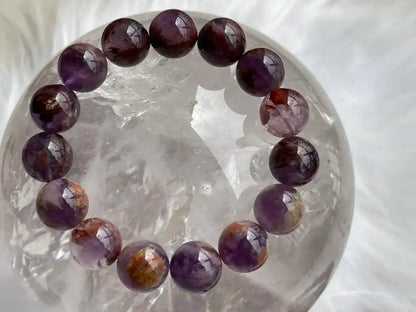 Brazil Amethyst Phantom Quartz Bracelet A Grade 100% Natural Crystal Gemstone - JING WEN CRYSTAL