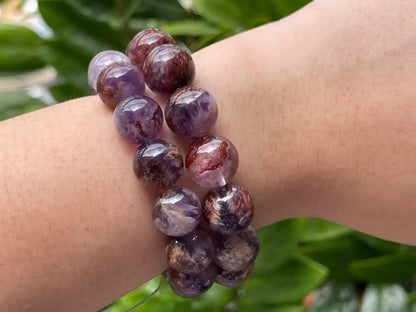 Brazil Amethyst Phantom Quartz Bracelet A Grade 100% Natural Crystal Gemstone - JING WEN CRYSTAL