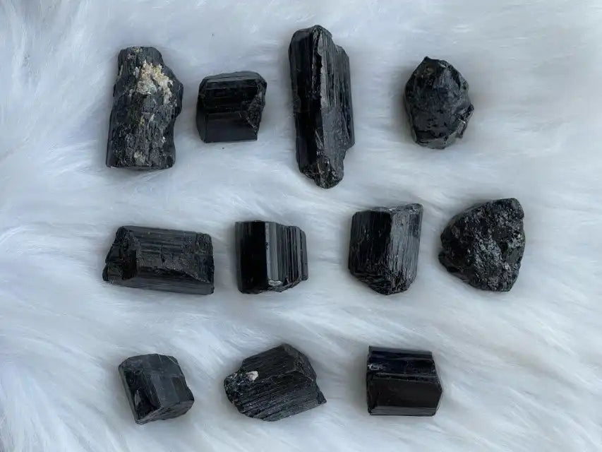 Brazil Black Tourmaline Raw Rock 2-3cm 100% Natural Crystal Gemstone - JING WEN CRYSTAL