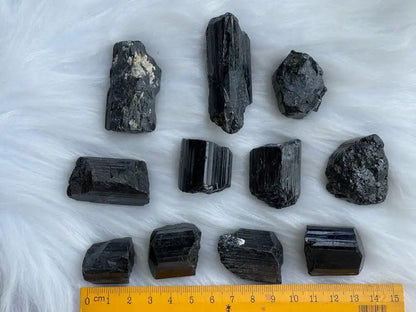 Brazil Black Tourmaline Raw Rock 2-3cm 100% Natural Crystal Gemstone - JING WEN CRYSTAL