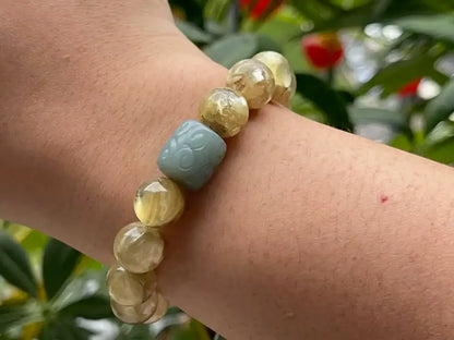 Brazil Golden Mica Bracelet 10-12mm A Grade 100% Natural Crystal Gemstone - JING WEN CRYSTAL