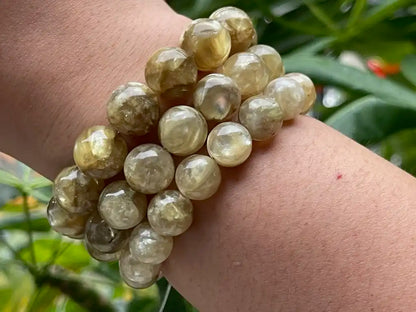 Brazil Golden Mica Bracelet 10-12mm A Grade 100% Natural Crystal Gemstone - JING WEN CRYSTAL