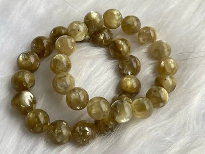 Brazil Golden Mica Bracelet 10-12mm A Grade 100% Natural Crystal Gemstone - JING WEN CRYSTAL