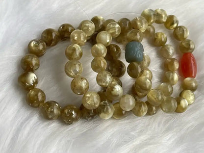 Brazil Golden Mica Bracelet 10-12mm A Grade 100% Natural Crystal Gemstone - JING WEN CRYSTAL