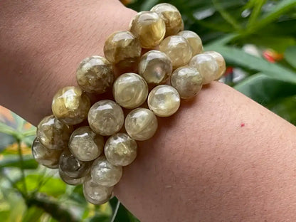 Brazil Golden Mica Bracelet 10-12mm A Grade 100% Natural Crystal Gemstone - JING WEN CRYSTAL