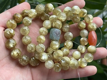 Brazil Golden Mica Bracelet 10-12mm A Grade 100% Natural Crystal Gemstone - JING WEN CRYSTAL