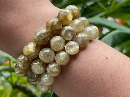 Brazil Golden Mica Bracelet 10-12mm A Grade 100% Natural Crystal Gemstone - JING WEN CRYSTAL