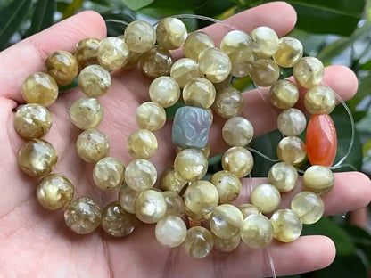 Brazil Golden Mica Bracelet 10-12mm A Grade 100% Natural Crystal Gemstone - JING WEN CRYSTAL