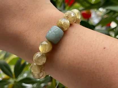 Brazil Golden Mica Bracelet 10-12mm A Grade 100% Natural Crystal Gemstone - JING WEN CRYSTAL